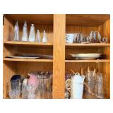 Crystal Glassware Assortment - Tumblers, Decanters, Porcelain Pitcher & Wrought Iron Candle Holder