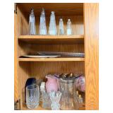 Crystal Glassware Assortment - Tumblers, Decanters, Porcelain Pitcher & Wrought Iron Candle Holder