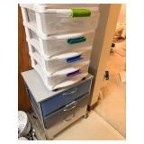 Assorted Plastic Storage Drawer Tower With Seat On Top