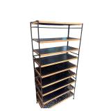 Industrial Wood and Metal Shelving Unit - 56 x 26.5 x 12 Inches