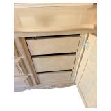 Ornate Vanity Dresser with Triple Mirror - 66 x 19, Mirror 50 x 54