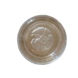 8-Inch Pressed Glass Dish with Raised Floral Center Medallion