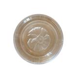 8-Inch Pressed Glass Dish with Raised Floral Center Medallion