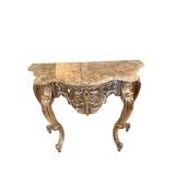 Marble Top Console Table With Ornate Carved Base - 36 x 31 x 15