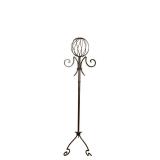 64-Inch Metal Coat Rack with Wire Ball Top and Scroll Arms