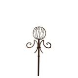 64-Inch Metal Coat Rack with Wire Ball Top and Scroll Arms