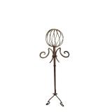 64-Inch Metal Coat Rack with Wire Ball Top and Scroll Arms