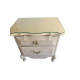 Vintage French Provincial Nightstand with Serpentine Top - 24 x 24 x 16 Inches