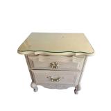 Vintage French Provincial Nightstand with Serpentine Top - 24 x 24 x 16 Inches