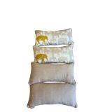 Set of 4 Elephant Pattern Throw Pillows - Light Stains