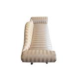 Striped Upholstered Bench - 45 x 24 x 17 in - with Stains