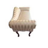 Striped Upholstered Bench - 45 x 24 x 17 in - with Stains