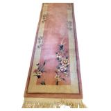 Floral Runner Rug 149 x 27 Inches Fringed-Ends