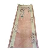 Floral Runner Rug 149 x 27 Inches Fringed-Ends