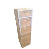 Plastic 5-Drawer Storage Tower with Perforated Front Panels