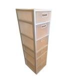 Plastic 5-Drawer Storage Tower with Perforated Front Panels