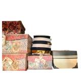 Assorted Gift Boxes & Hat Boxes - Floral Print & Striped Designs