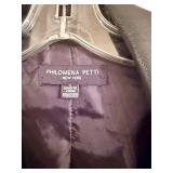 Philomena Petti New York Leather Biker Jacket - Zipper Pockets & Satin Lining