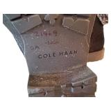 Cole Haan Waterproof Suede Knee-High Boots - Fur Trim & Gold Zipper