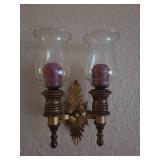 Vintage Wall decor - Candle holder & Half-moon shaped wreath