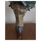 Vintage Victorian 2 toned boot vase W/ bouquet of flowers