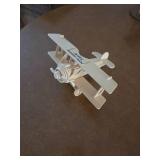 3 Vintage mini wooden figures- spinning wheel, biplane, buggy