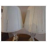 Vintage Hollywood Regency style Crystal & Bronze table lamps - Set of 2