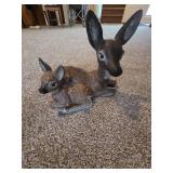 Doe and Fawn deer ceramic home decor