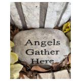 "Angels gather here" large yard rock