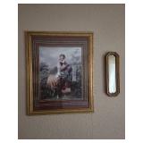 The Shepardess & Vintage Gold Ornate Mirror