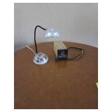 Vintage pencil sharpener with desk lamp