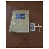 Holy Bible , bamboo crosses