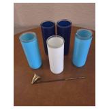 Multi Color tall candle jar holders