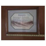 "The fingerprints of God" framed picture.