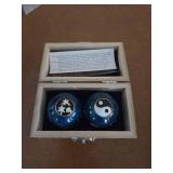 Vintage one cigar box,  cigar box top,  yin yang Wong balls