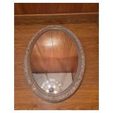 VINTAGE Ornate oval mirror