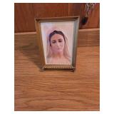 Virgin Mary framed picture with Frame stand
