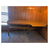 Cornered wall Table with shelf