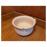 ANTIQUE Homer Laughlin ironstone chamber pot & Artificial Polka Dot Plant