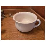 ANTIQUE Homer Laughlin ironstone chamber pot & Artificial Polka Dot Plant