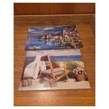 2 Completed puzzles ready to hang on walls