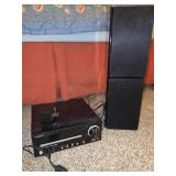 Assortment of electronic devices- DVD player w/speakers, small fan, router, etc...