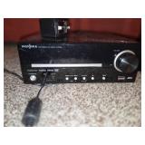 Assortment of electronic devices- DVD player w/speakers, small fan, router, etc...