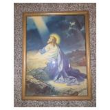 VINTAGE Framed print of Jesus at Gethsemane