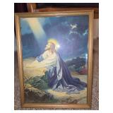 VINTAGE Framed print of Jesus at Gethsemane