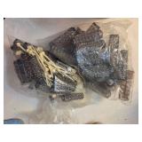 VINTAGE Bucket of Curlers & curling rods different styles and sizes, container of bobby pins