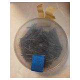 VINTAGE Bucket of Curlers & curling rods different styles and sizes, container of bobby pins