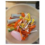 VINTAGE Bucket of Curlers & curling rods different styles and sizes, container of bobby pins