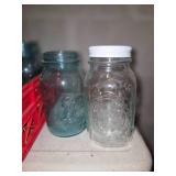 BALL Brand Blue color jars and 1 Clear Jar with lid- 11 pieces total