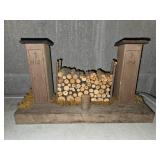 Assortment of wooden baskets with Wood Stack Home decor piece
